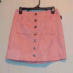 Suede mini skirt